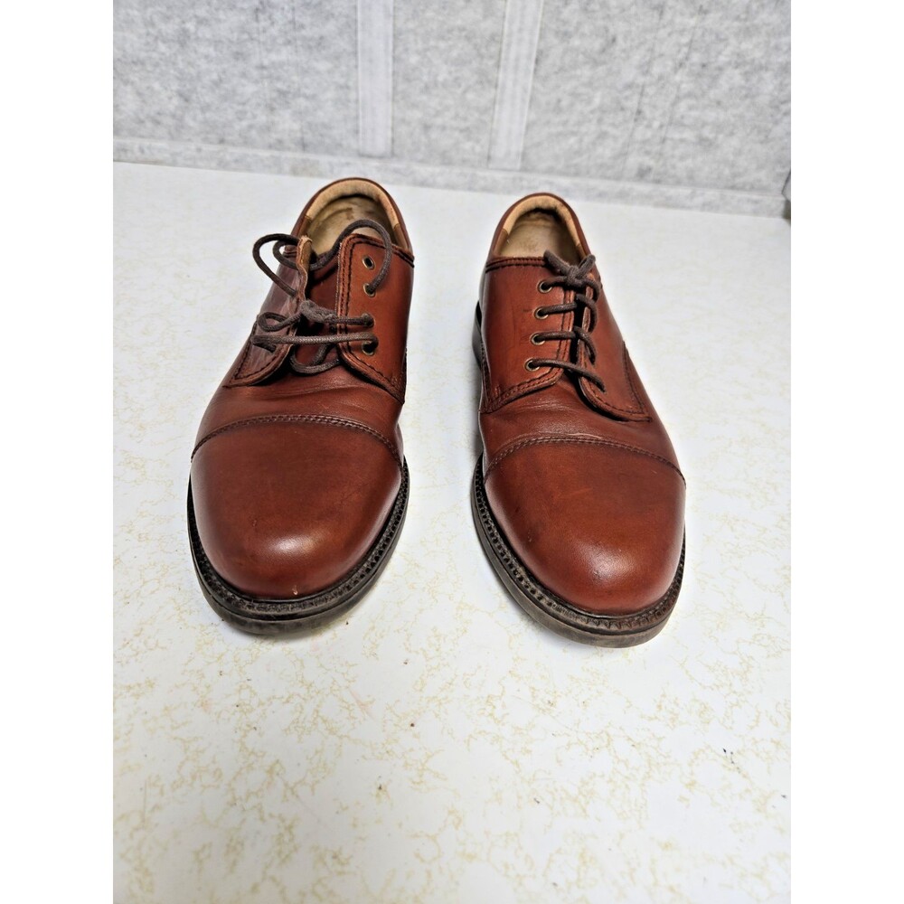 Dockers Mens Brown Leather Cap Toe Oxford Dress Shoes Size 11 M